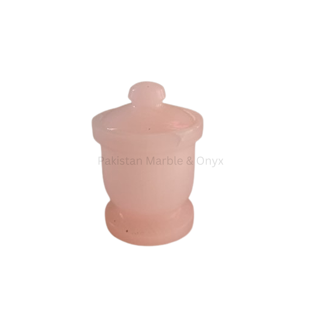 Luxurious Touch: Pink Onyx Jar for Elegant Storage (CODE:00004)